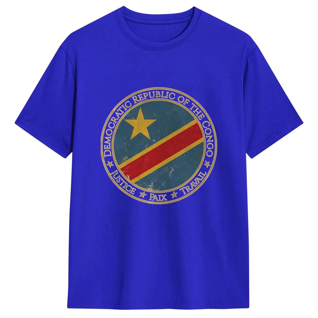 Unisexs Tshirts Congo Flag Funny 100 Cotton Tee Shirt Short Sleeve T Shirt Round Neck Clothing New Arrival
