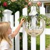 Front Door Welcome Sign Round Rustic Wooden Decorations Bohemian Welcome Door Hanger For Holiday Window Birthday Party