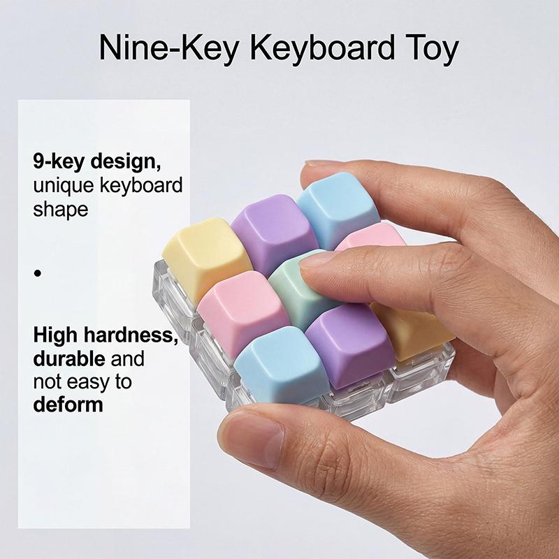 Key Keyboard Keychain Keyboard Fidgets Toys Keycap Stress Relief Clicker Keychains Decompression Toy Button Keycap Key Chain