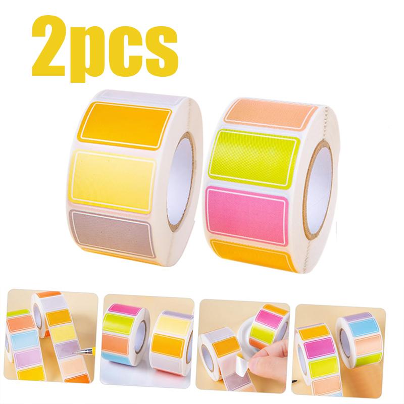 1/2/3 PCS Color Label Stickers Blank Writable Name Sticker Waterproof Index Tabs Durable Self-adhesive Stationery Supplies Tags