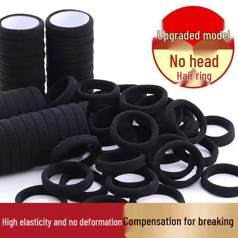 High Elasticity Black Hair Tie - Durable, Cute Ponytail Rubber Band