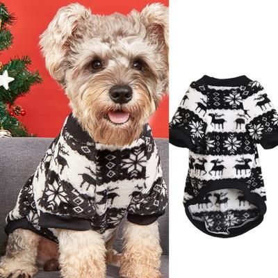 Welpen Pullover Einzigartige Muster Zarte Textur Polyester Weihnachten Themed Muster Druck Hund Pullover für