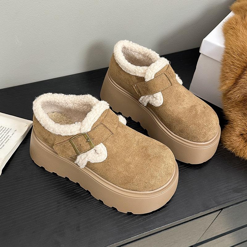 Women's Fur One Thick Sole Winter Lightweight Warm Snow Boots Non-slip Wear-resistant Casual Sports Cotton Boots Fur Shoes