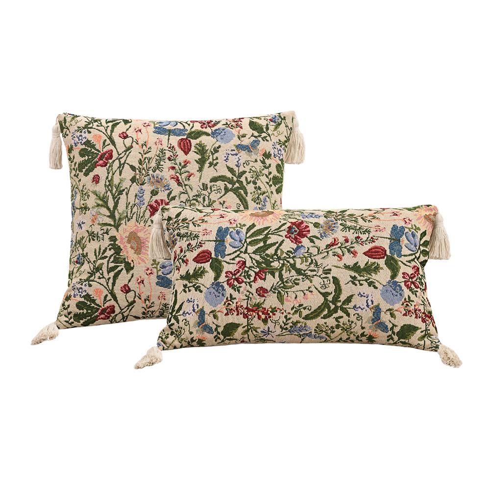 BUYNOW 1PC Jacquard Floral Pillowcase AmericanPastoral Retro Palace Style Living Room Cushion Cover Home Party Bedroom Car Decor
