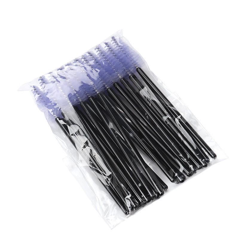 25pcs Disposable Water Drop Mascara Brush Set - Mini Colored Wand Nylon Head Eyelash Comb