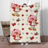 Coperta Microfibra Strawberry Shortcake Matrimoniale Coperta Decorativa Designer per Divano Lusso Interni Casa Coperte per Adulti Ginocchia