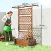 Wooden Trellis Planter Box, Raised Garden Bed to Grow Vegetables, Herbs and Flowers, Orange