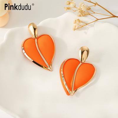 Fashion 3 Color Multilayer Love Drop Earrings Elegant Luxury Enamel Heart Geometric Earring for Women Jewelry PD1489