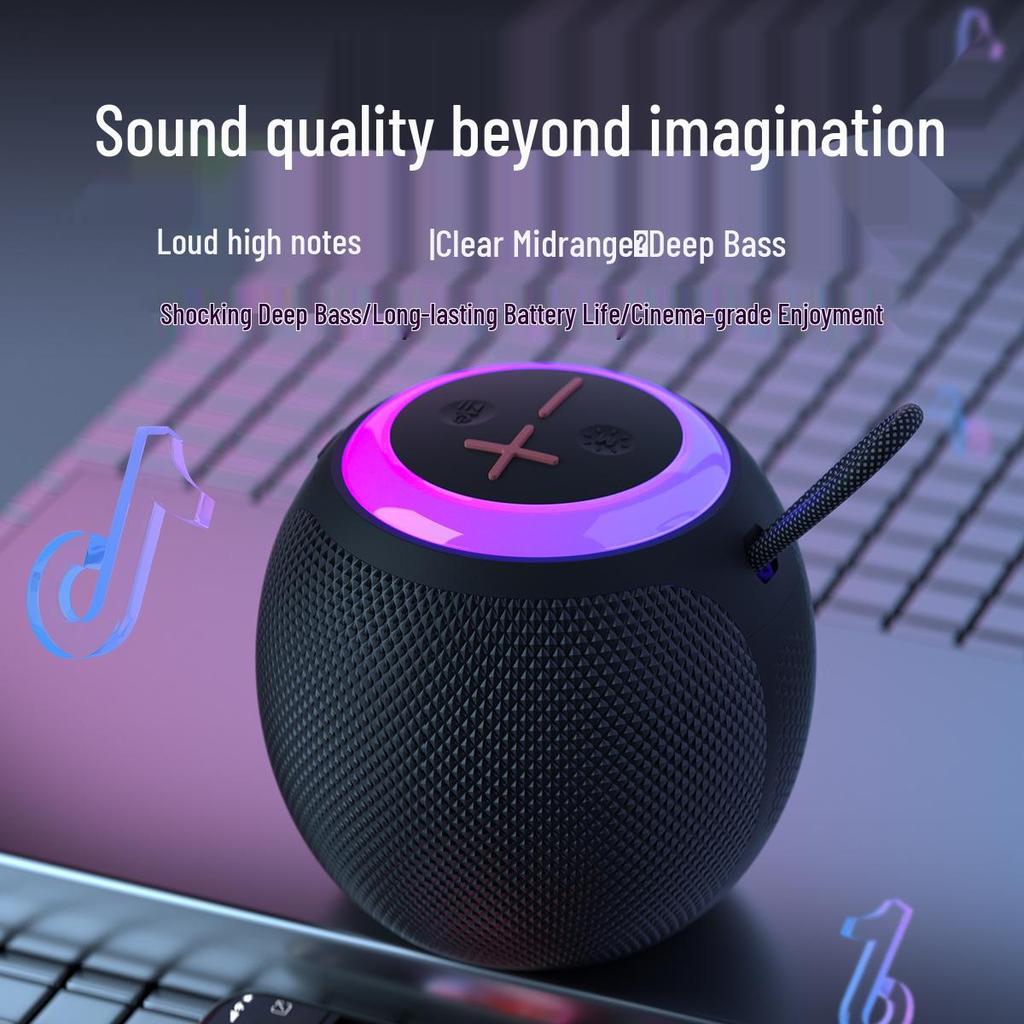 Portable Bluetooth Speaker with Colorful Lighting and Subwoofer for Outdoor Parties (Bluetooth 5.3)