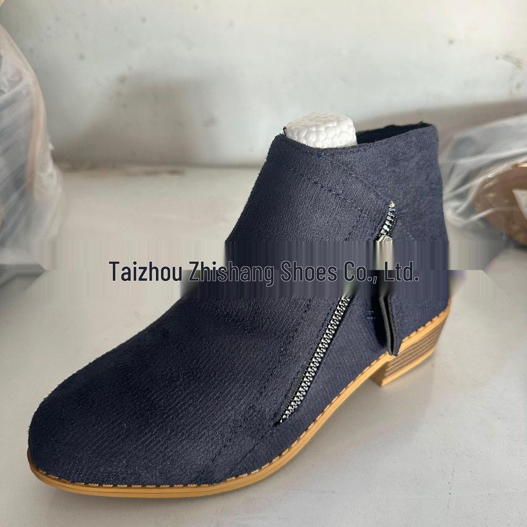 Plus Size Suede Women's Ankle Boots - Autumn/Winter 2021, European & American Style