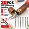 30pcs Blind Sewing Needle Elderly Stainless Steel Quick Automatic Self-Threading Needle Stitching Pins DIY Punch Needle Threader