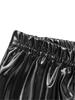 Mens Patent Leather Boxer Briefs Wet Look Shorts Elastic Waistband Bulge Pouch Design Clubwear