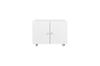 White Mobile Metal Printer Cabinet with Door & Adjustable Shelf, Rolling Storage File Cabinet for Home Office & Small Spaces