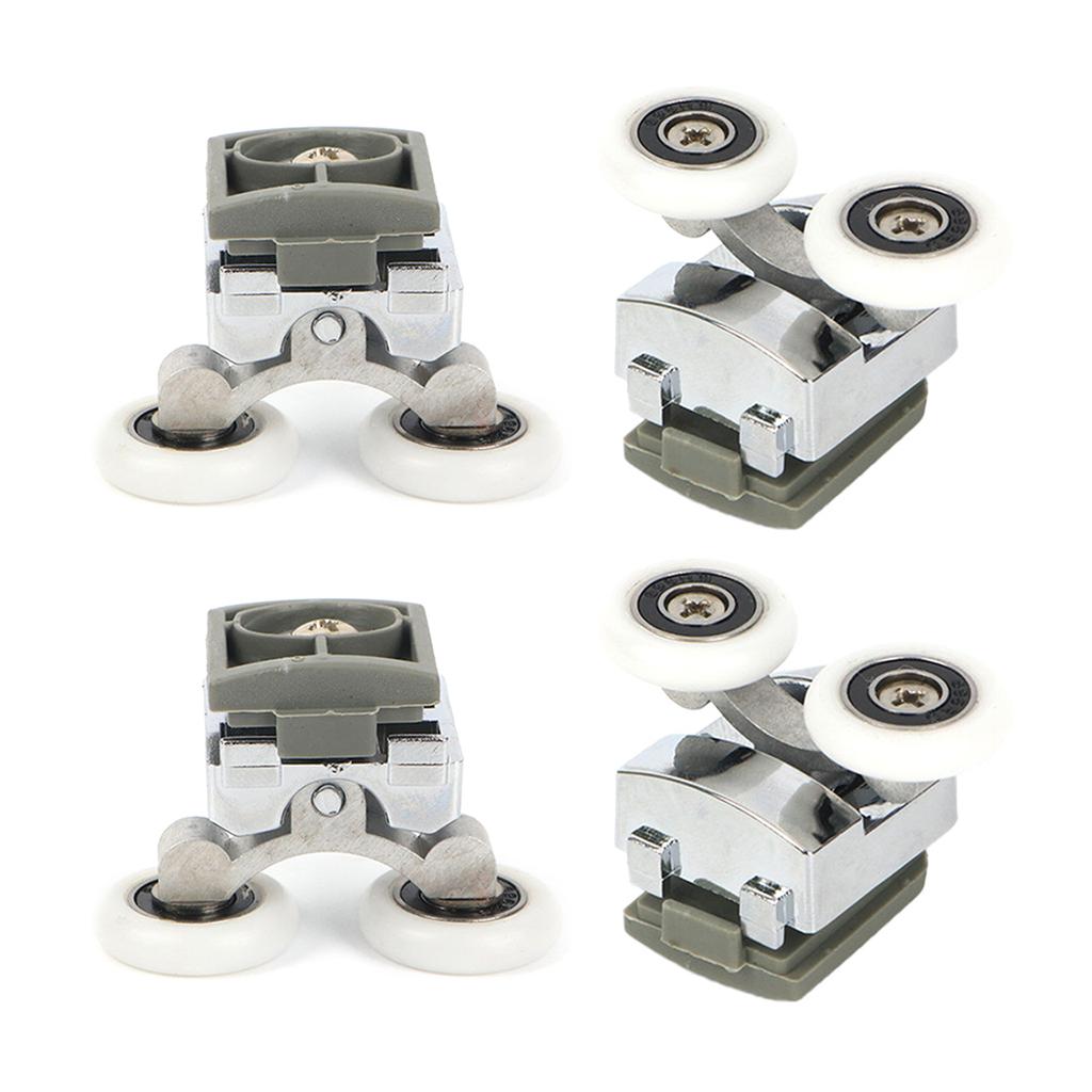 Einfache Installation Duschrollentüren Höhenverstellbare & Antikollisions-Türrollen 4 Stück/Set für Badezimmer-Glastüren