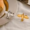 European Stainless Steel Dove Wing Open Ring - Retro Titanium Steel Bird Jewelry