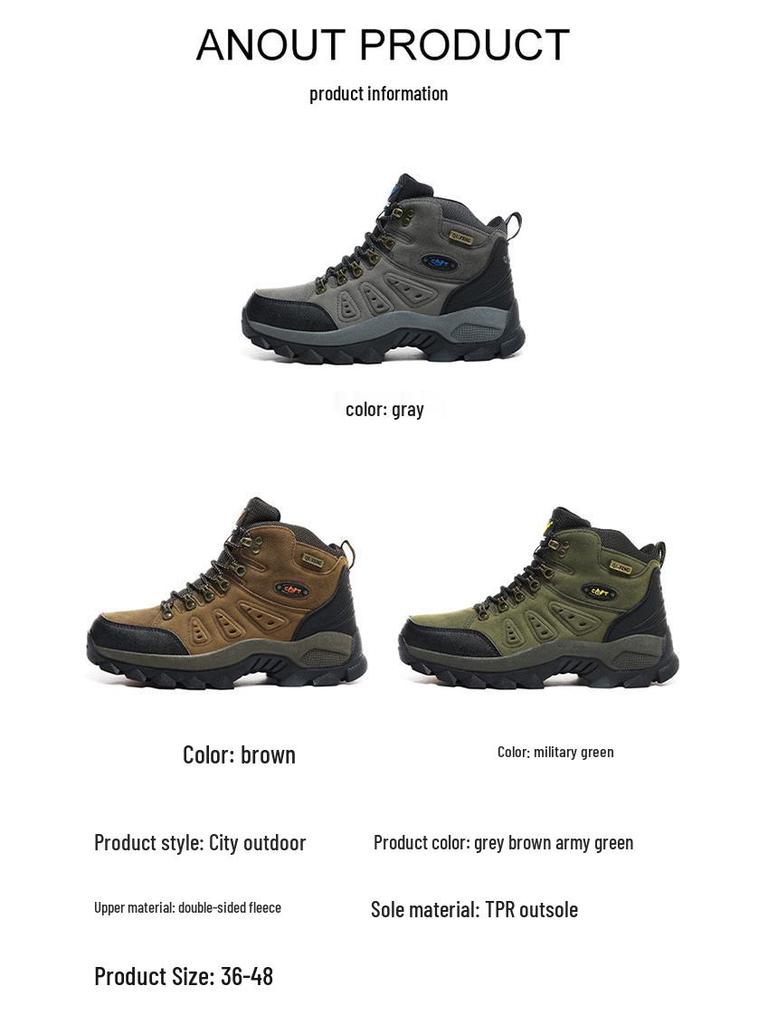 Plus Size Autumn/Winter High-Top Hiking Boots for Couples