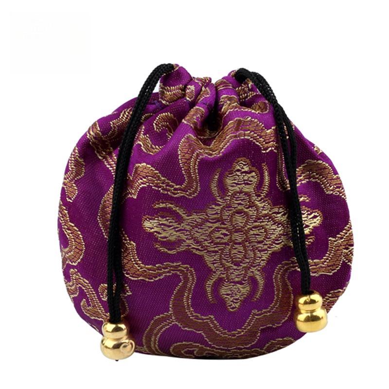 18 Brocade-Style Drawstring Bags for Buddhist Beads Bracelets & Cultural Play