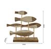 Retro Meeresstil 3D Holzschwarm von Fischen Dekorationen Kreativ Mediterran Handgeschnitzt Schreibtischornamente DIY Bar Heimdekor