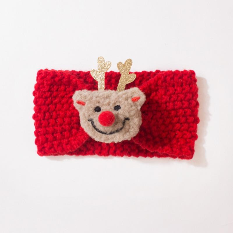 Christmas Children's Headband New Knitted Baby Wool Headband Cute Solid Color Baby Headgear Autumn and Winter