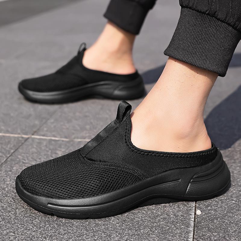 Neue Atmungsaktive Halbslipper Modetrend Ein Fuß Kick Faule Leute Lässige Fliegende Herrenschuhe