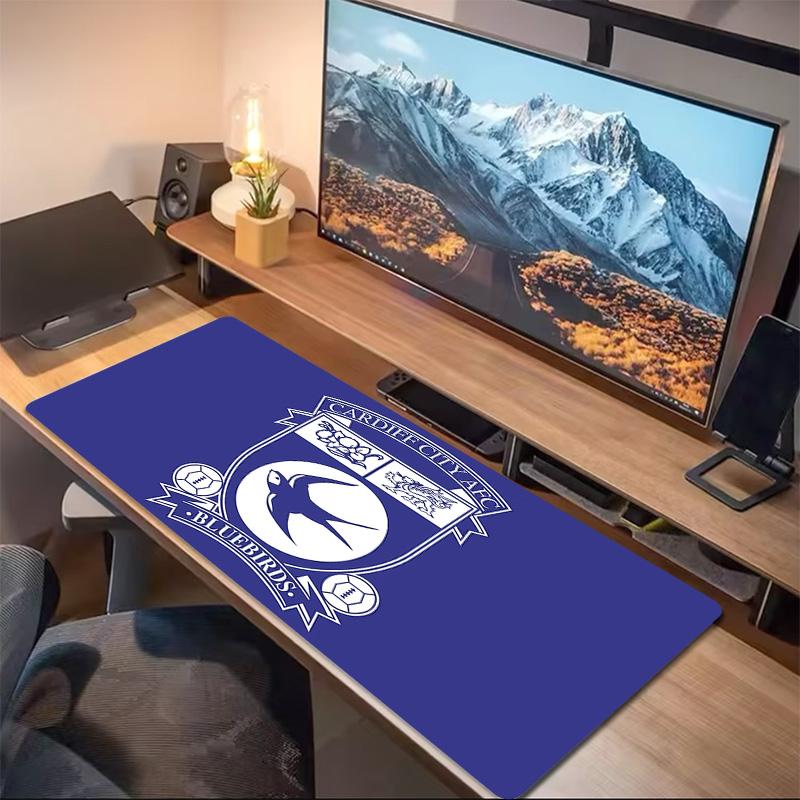 Cardiff City FC Print Cushion Non-slip Laptop Tablet Big Mousepad XXL Mat Mini PC Playmat With Lock Edge