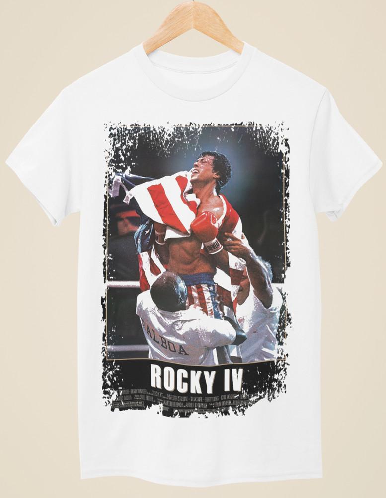 Рокки IV - Унисекс белая футболка, вдохновленная кинопостером XXL