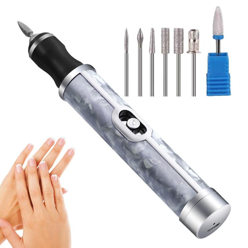 Electric Nail Sander File Nail Drill Cordless 4 Speeds Professional Nail Removing Acrylic Nail Tools for Edge Shaping Polishing
