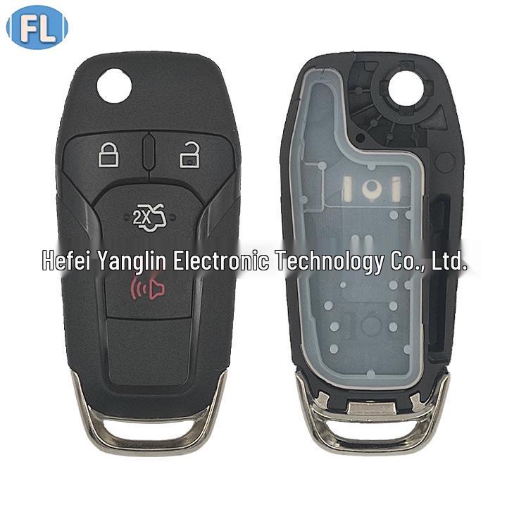 Compatible with Ford Focus 315MHz 3+1 Button Folding Remote Control with 49 Electronic Chip.
