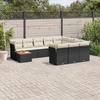 VidaXL Garden Lounge Set with Cushions 11 Pcs, Patio Sofas, Patio Furniture Set, Outdoor Furniture, Black 3256175