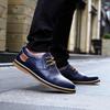 Fashion Leather Men Dress Shoes Oxfords  Lace Up Italian Mens Casual Shoes Loafers Plus Size 38-48