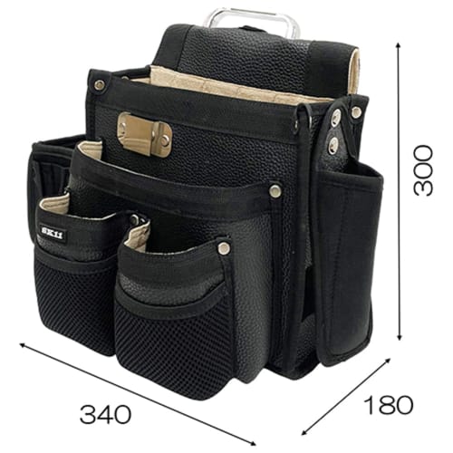 SK11 Takumi Temporary Frame Carpenter Nail Bag, Large, Reinforced Bottom, with Inner Pocket, Holds Chisels, Leather, SC-12