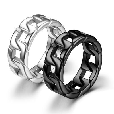 Versatile Titanium Steel Men's Ring Stainless Steel Cast Chain Ring