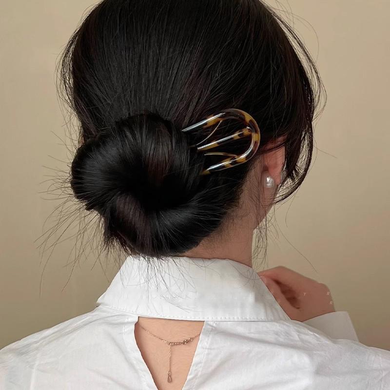 5Pcs/Set U-Shaped Hair Sticks Butterfly Hair Stick Bun Comb for Women Acrylic Geometric Hair Clip Girls Hair Accessories