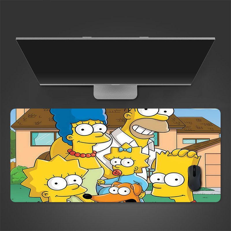 Simpsons Mouse Pad, Large Gaming Desk Mat, Non-slip XXL Mousepad for Laptop & Tablet, Mini PC Playmat with Stitched Edges