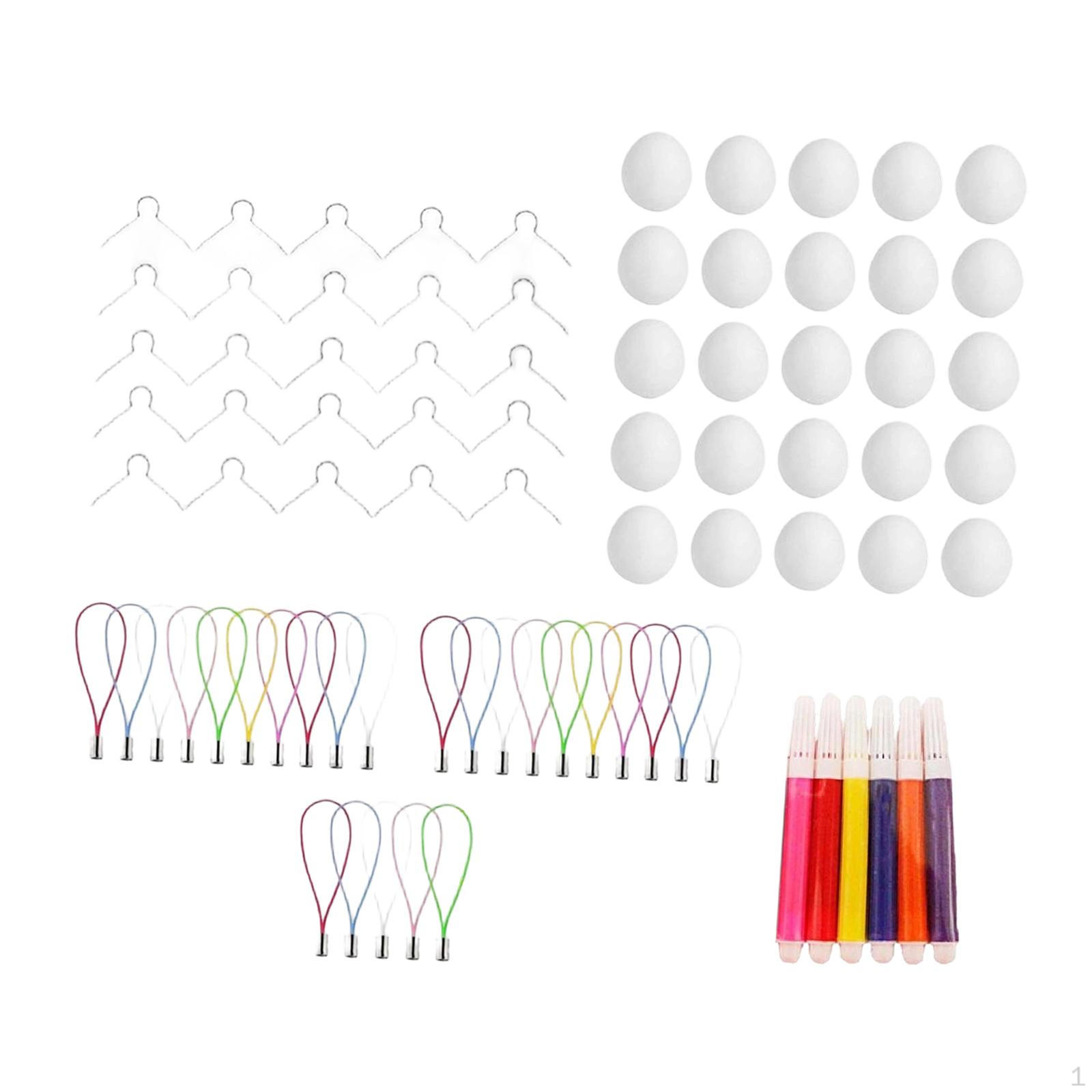 

25 Pieces Easter Egg DIY Kit Crafting Supplies Unfinished Smooth Artificial Eggs for Hanging