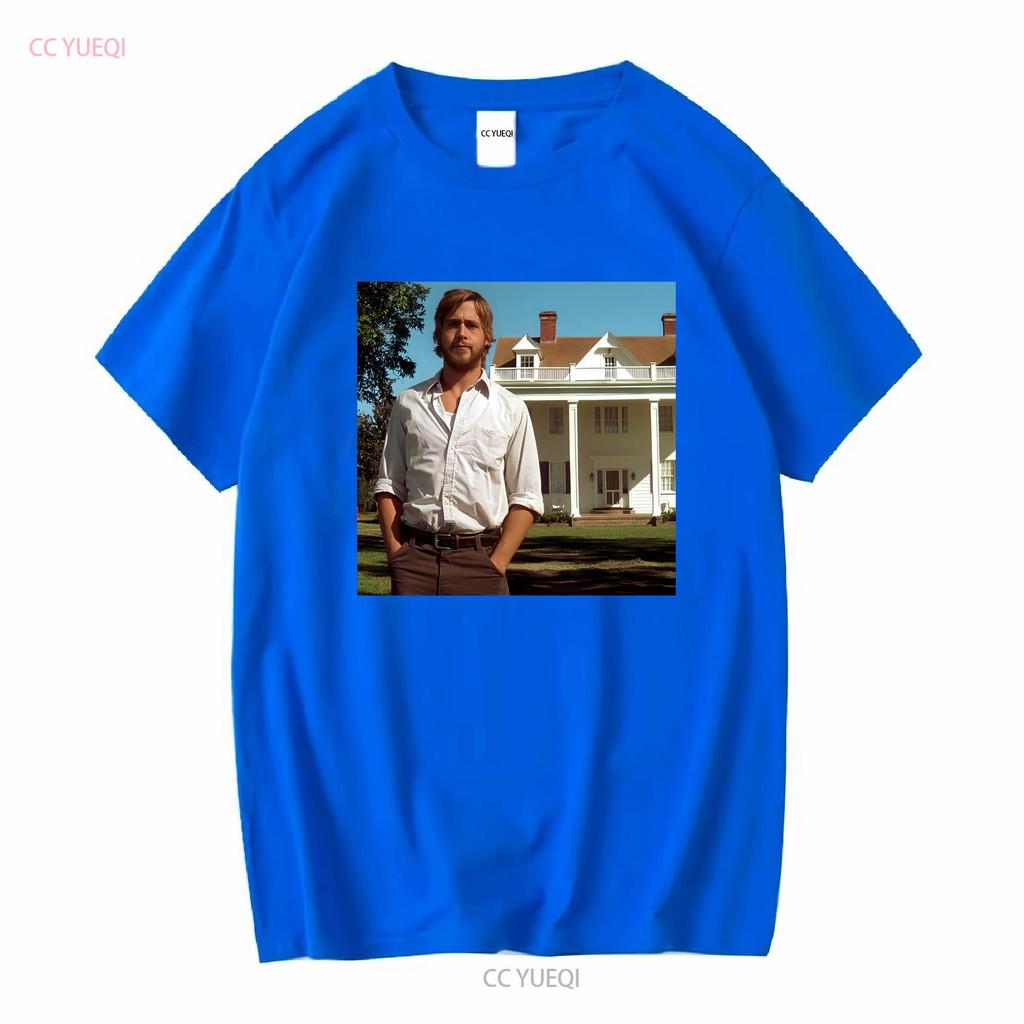 Ryan Gosling Pamiętnik Noah Bawełniany T-shirt Heavy Długi lub krótki rękaw vintage Prany ubrania projektanta mody Miękki Casual