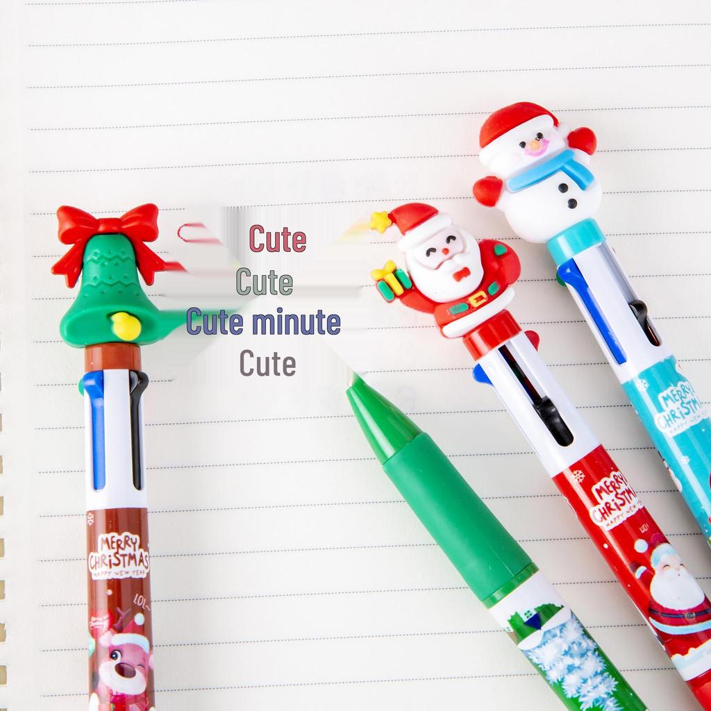 Cartoon Christmas Multi-Color Ballpoint Pen - Student Gift & Journal Pen