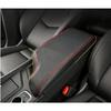 Black Leather Central Console Armrest Cover Trim Fit For Cadillac CT5 2020-2021