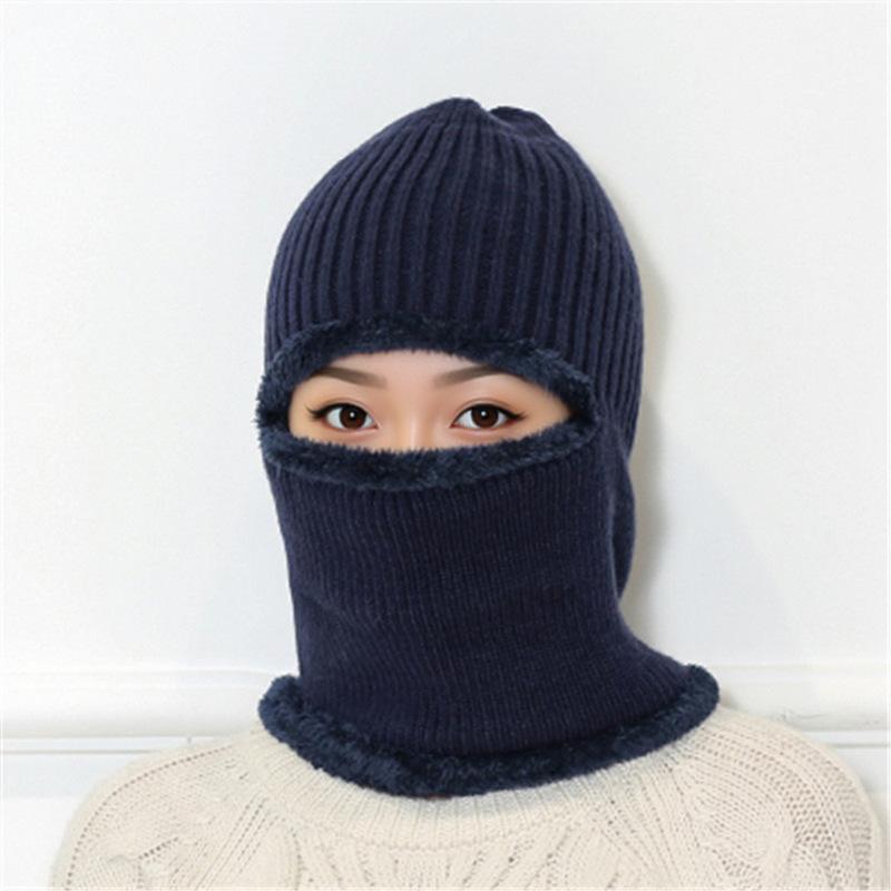 Samt, Verdickt, Winddichte Mütze, Thermomütze, Ohrenschutzmütze, Fahrradmütze, Overall, Strickmütze, Überziehmütze, Mütze mit Maske
