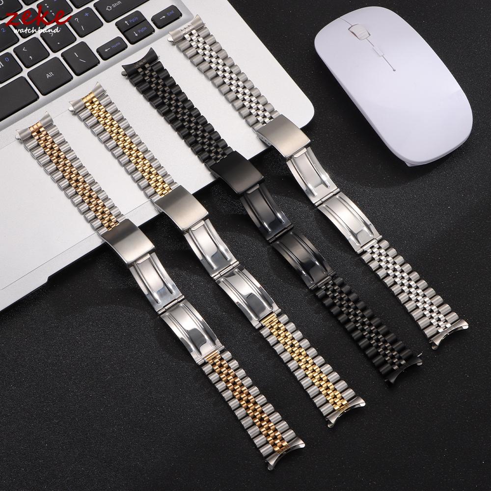 18mm 19mm 20mm 21mm Curved End Metal Strap for Rolex DATEJUST Watchbands Men Solid Stainless Steel Watch Bracelet Accessories