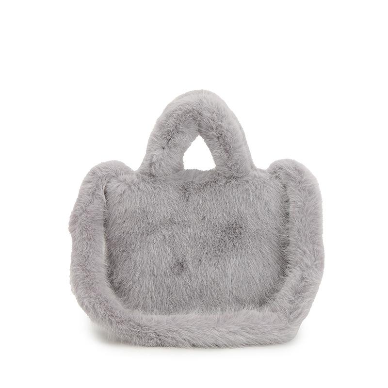 2025 Autumn New Single Shoulder Fluffy Handbag Fashionable Fluffy Crossbody Handbag Women's Casual Texture Plush Bag