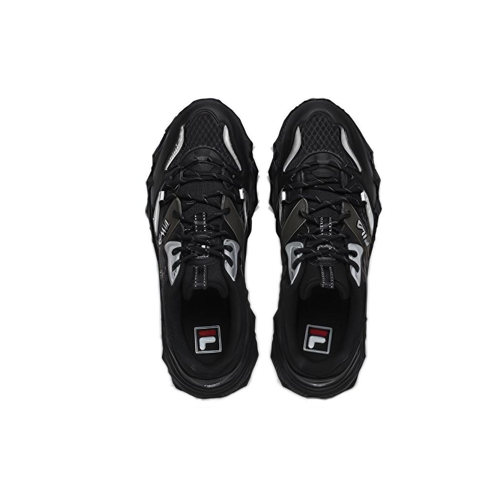 FILA Oakmont 2 Mesh Fabric TPU Leather Retro Versatile Shock Absorbing Durable Lightweight Low Top Casual Shoes Men sneaker Black F12M232133FBK