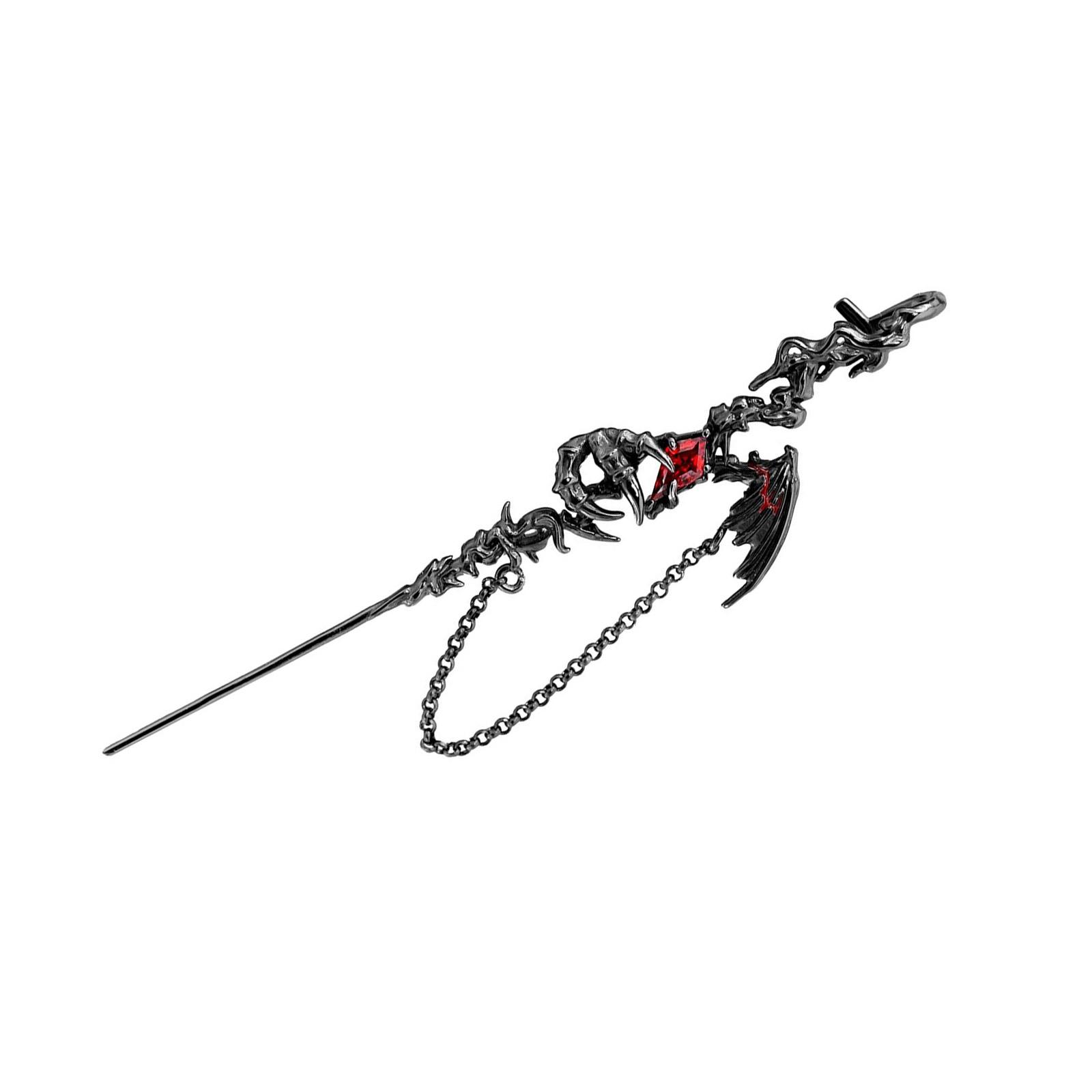 

Серьги-пирсинг в виде змеи из сплава для женщин, демонстрирующие уникальное сочетание современных китайских дизайнов и милых крутых стилей