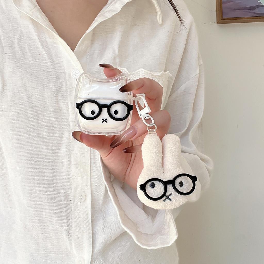 Glasses Miffy Rabbit for Apple AirPods4 Earphone Case 2/3 Generation AirPods Pro3 Protective Case Cute