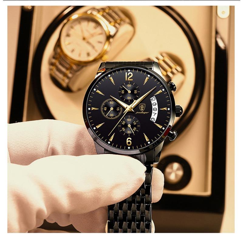 Watch POEDAGAR New Fashion Men Watch Waterproof Luminous Date Sports Watches Luxury Quartz Wristwatch Luxuri Male Clock +Box
