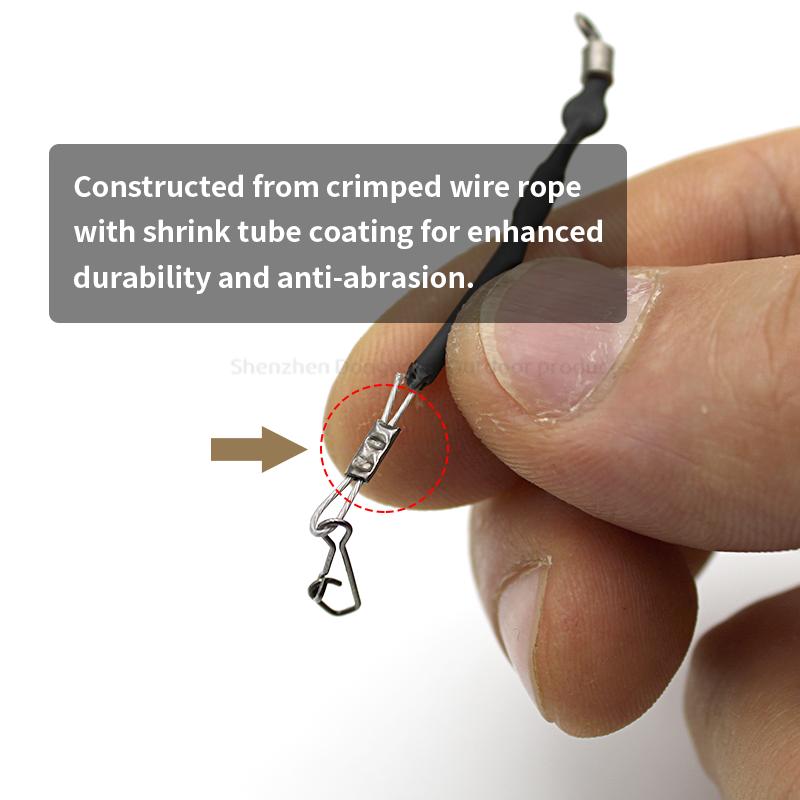 3 piezas Accesorios para Pesca de Carpas Enlaces Rígidos para Alimentador 6/8cm Cable de Acero Engarzado Para Pesca Un Montaje de Corriente Libre Terminales