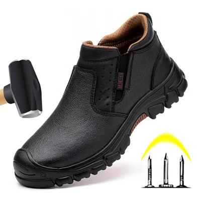 Veiligheidsschoenen Heren PU Leer Heren Werk Stalen Neus Schoenen Anti-Punctie Onverwoestbare Schoenen Veiligheidslaarzen Mannelijk Antislip Werkschoenen