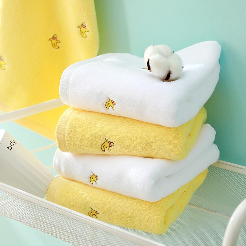 Cotton Avocado Banana Towel Embroidered Soft Absorbent Skin Friendly Face Hand Towels for Adults Kids Bathroom Beach Spa