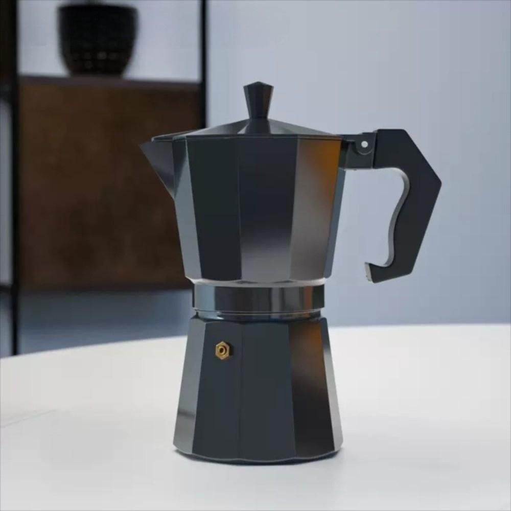 with Handle Espresso Kettle Black Cafe Brewing Tools Percolator Coffee Maker Moka Pot Stovetop