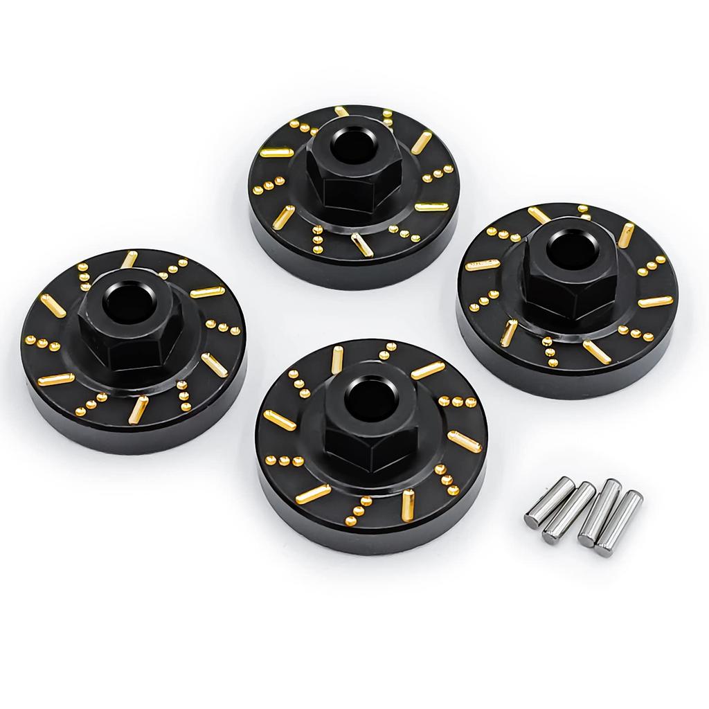 TRZX 4pcs Brass Wheel Hub Extension Hex Adapter Wheel Weights for 1/18 Scale Traxxas TRX4-M RC Crawler Car